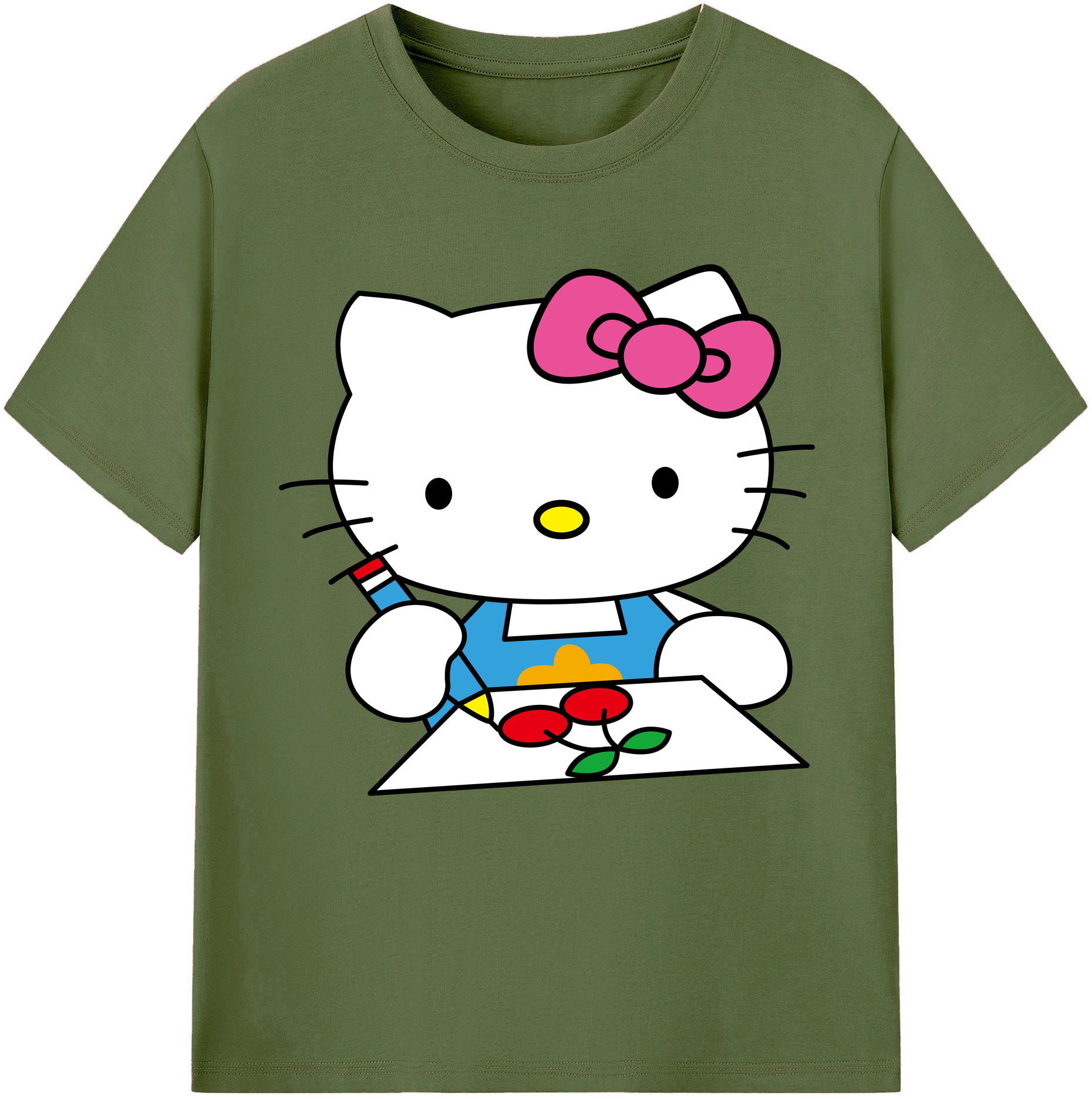 （画像用） Hello Kitty ハローキティ 綿100％半袖Tシャツ（フロントプリント）